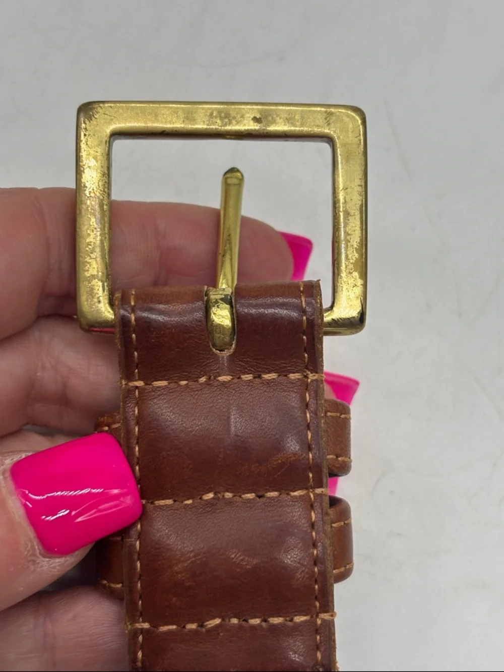 Coach Classic Brown Leather Men’s Belt with Brass Buckle Size 32/80